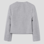 8 seconds Wool Twill Padded Lined Short Jacket — Light Grey