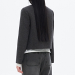 8 seconds Wool Twill Padded Lined Short Jacket — Ash