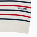 TOMMY HILFIGER [Official Headquarters] Striped Open Collar Sweater