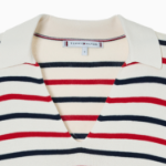 TOMMY HILFIGER [Official Headquarters] Striped Open Collar Sweater
