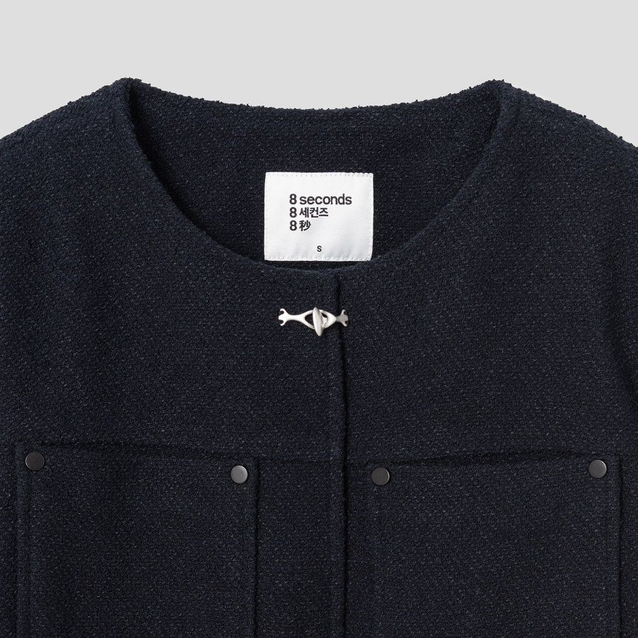 8 seconds Round Jacket — Navy