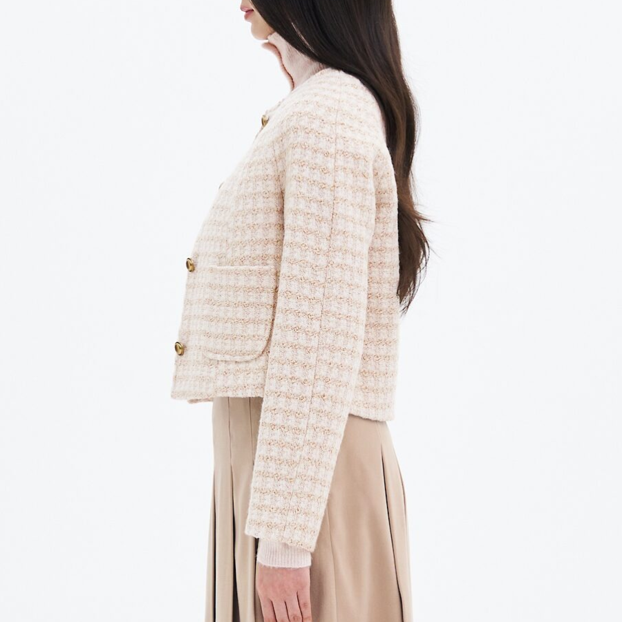 8 seconds Dolman Tweed Double Jacket — Beige