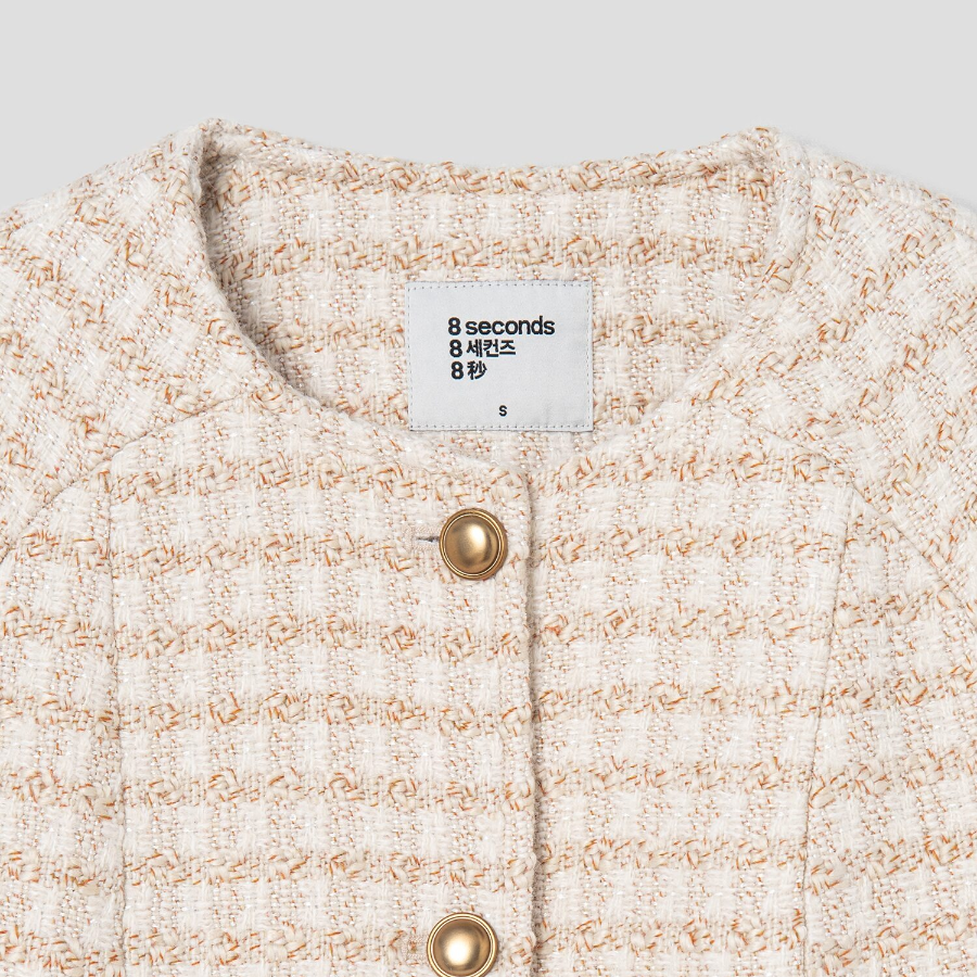 8 seconds Dolman Tweed Double Jacket — Beige