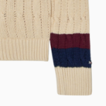 TOMMY HILFIGER [Official Headquarters] Varsity Cable V-Neck Sweater