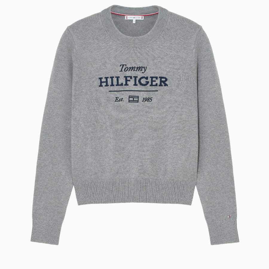 TOMMY HILFIGER [Official Headquarters] Logo Crew Neck Sweater