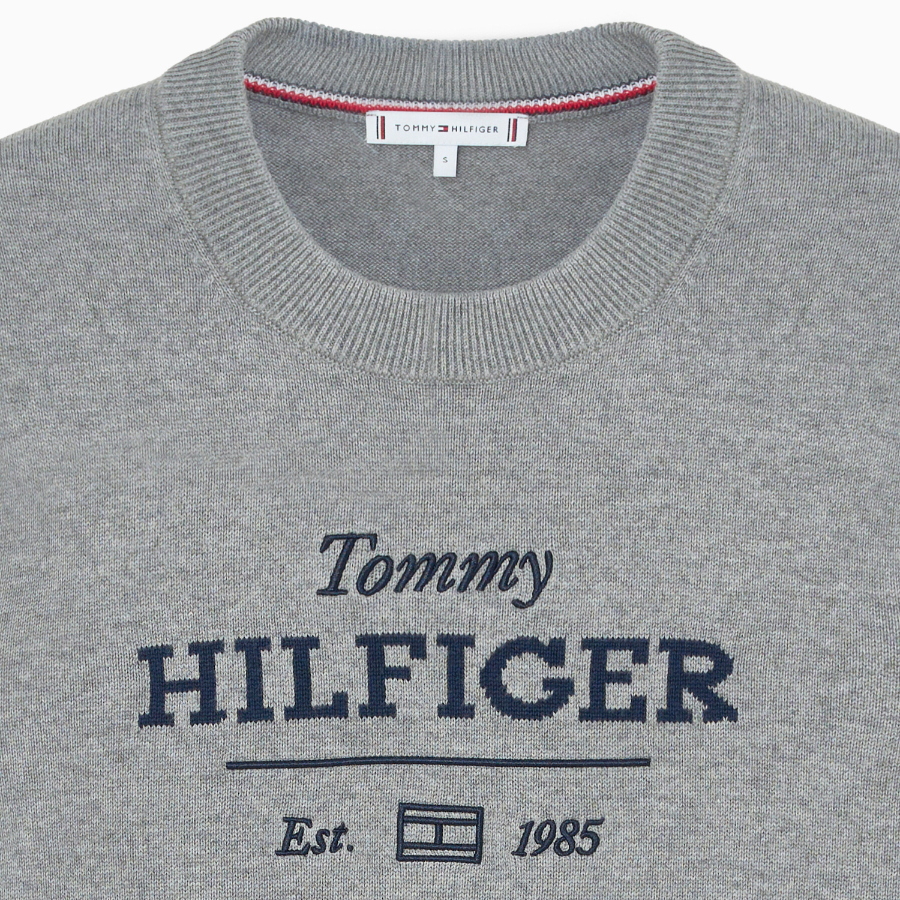 TOMMY HILFIGER [Official Headquarters] Logo Crew Neck Sweater