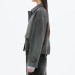 8 seconds Suede Collar Jacket — Grey