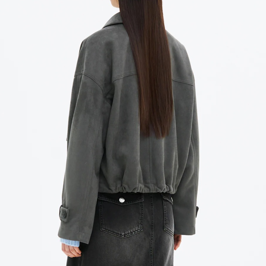 8 seconds Suede Collar Jacket — Grey