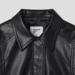 8 seconds Oversized Blouson Leather Outer — Black
