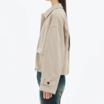 8 seconds Suede Collar Jacket — Beige