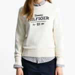 TOMMY HILFIGER [Official Headquarters] Logo Crew Neck Sweater