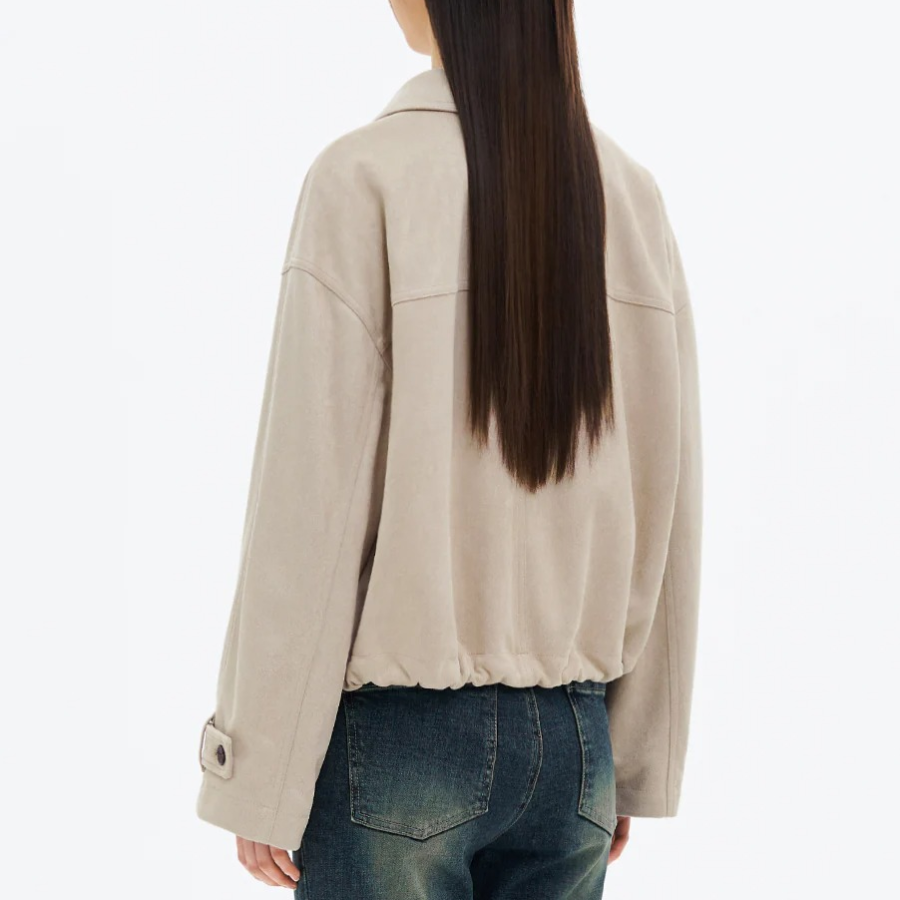 8 seconds Suede Collar Jacket — Beige