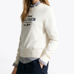 TOMMY HILFIGER [Official Headquarters] Logo Crew Neck Sweater
