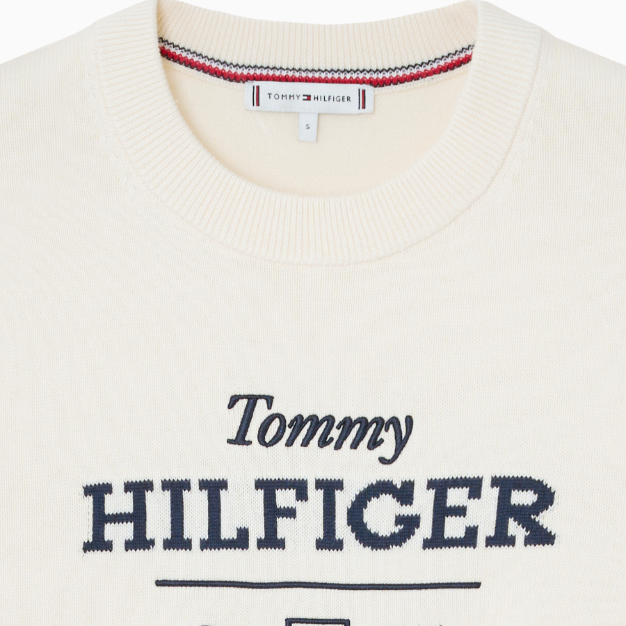 TOMMY HILFIGER [Official Headquarters] Logo Crew Neck Sweater