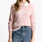 TOMMY HILFIGER [Official Headquarters] Logo Crew Neck Sweater