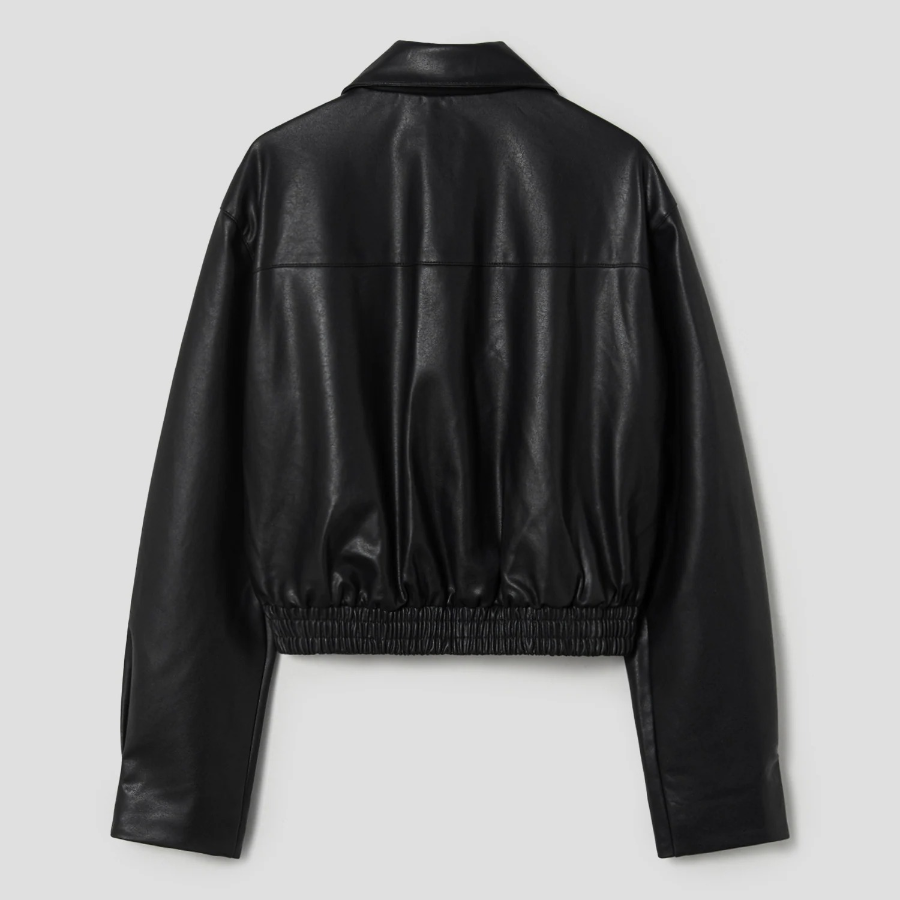 8 seconds Leather Snap Button Slim Outer — Black