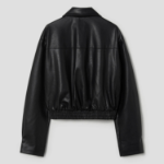 8 seconds Leather Snap Button Slim Outer — Black