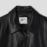 8 seconds Leather Snap Button Slim Outer — Black