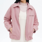 8 seconds Suede Oversized Blouson — Pink