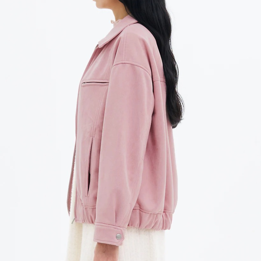 8 seconds Suede Oversized Blouson — Pink