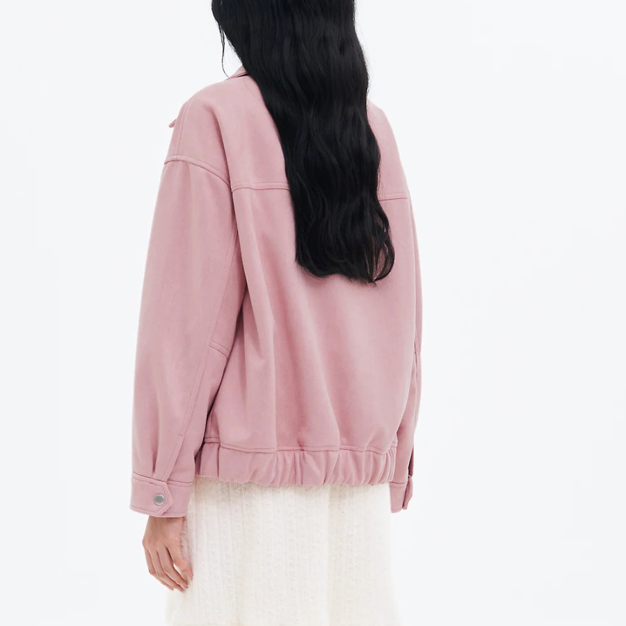 8 seconds Suede Oversized Blouson — Pink