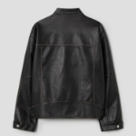 8 seconds Washed Faux Leather Racer Jacket — Black
