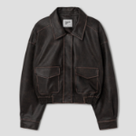 8 seconds Vintage Faux Leather Jumper — Brown