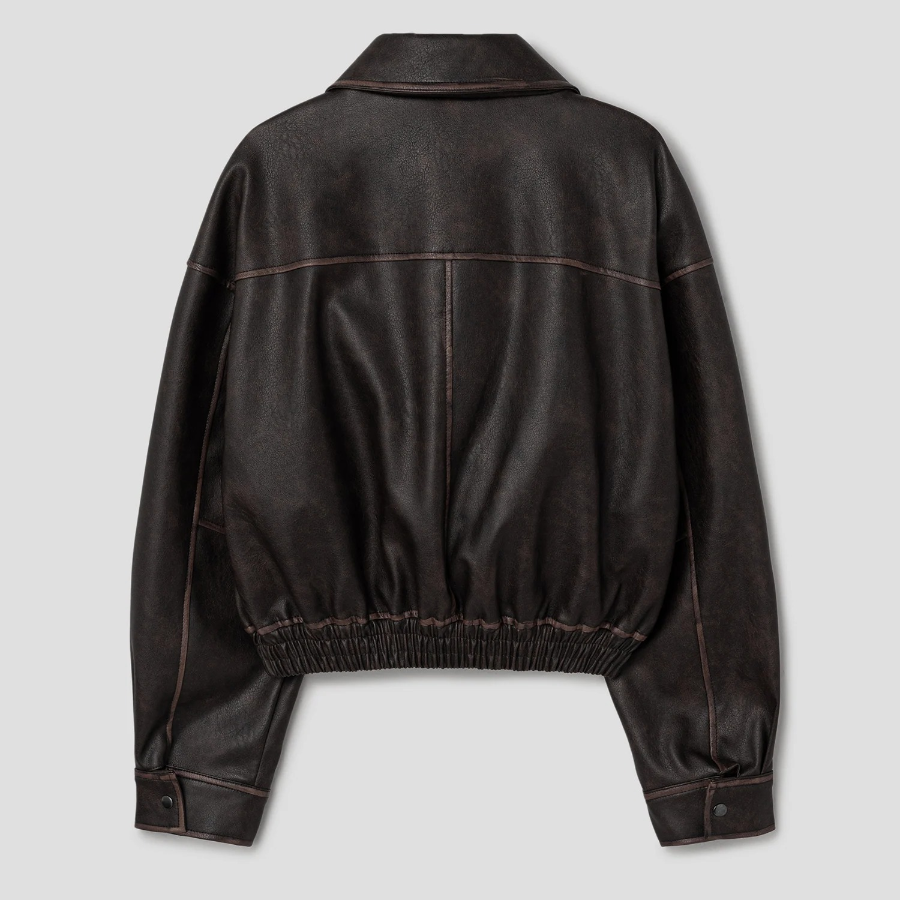 8 seconds Vintage Faux Leather Jumper — Brown