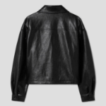8 seconds Faux Leather Shirt Style Blouson — Black