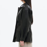 8 seconds Leather Long Outer — Black
