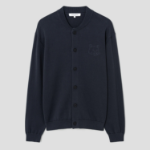 Maison Kitsune Men Bold Fox Head Embroidered Knitted Blouson - Slate Grey