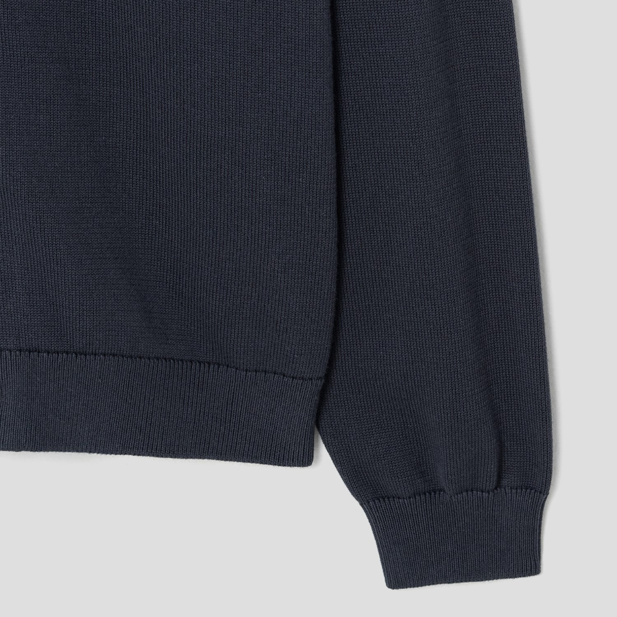 Maison Kitsune Men Bold Fox Head Embroidered Knitted Blouson - Slate Grey