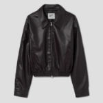 8 seconds Slim Fit Blouson Leather Outer — Brown