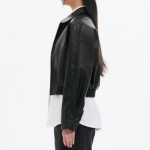 8 seconds Slim Fit Blouson Leather Outer — Black