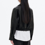 8 seconds Slim Fit Blouson Leather Outer — Black