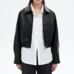 8 seconds Slim Fit Blouson Leather Outer — Black