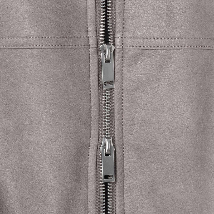 8 seconds [EDITION8] Oversized Leather Jacket — Beige