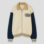 Maison Kitsune Men Knitted College Blouson - Rich Vanilla/Breton Blue