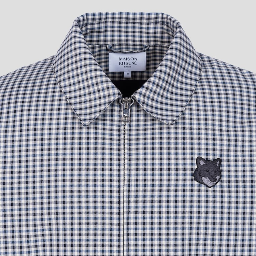 Maison Kitsune Men Elasticated Zipped Blouson - Slate Grey Check