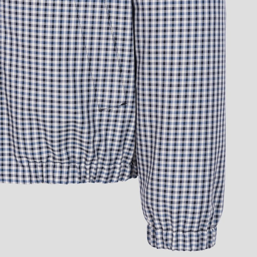 Maison Kitsune Men Elasticated Zipped Blouson - Slate Grey Check