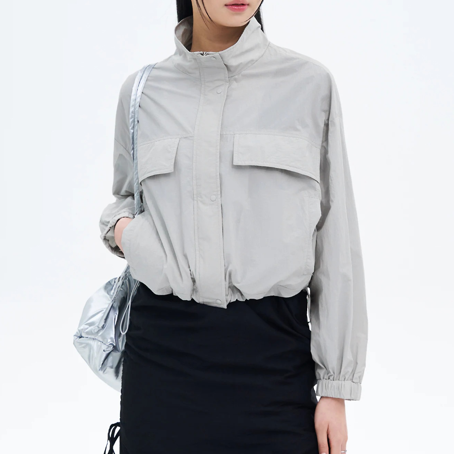 8 seconds Lightweight Zip-Up Jumper — Light Grey