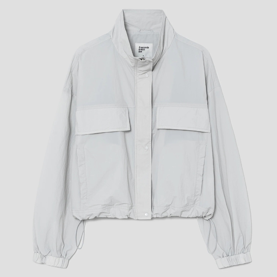 8 seconds Lightweight Zip-Up Jumper — Light Grey