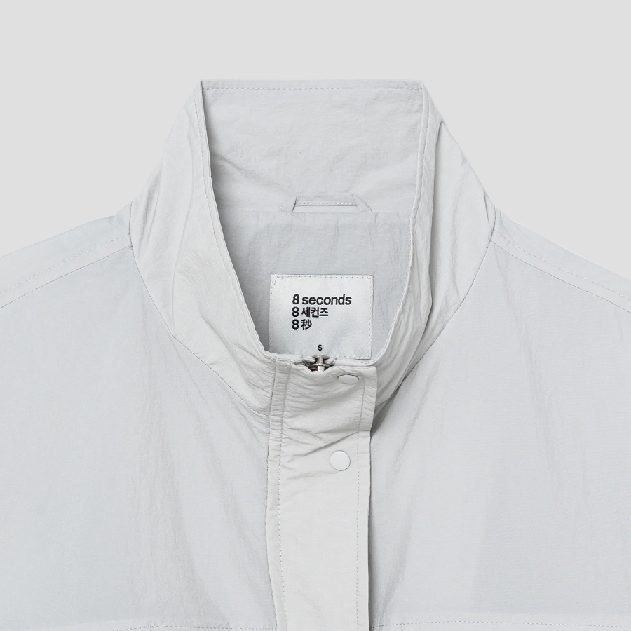 8 seconds Lightweight Zip-Up Jumper — Light Grey