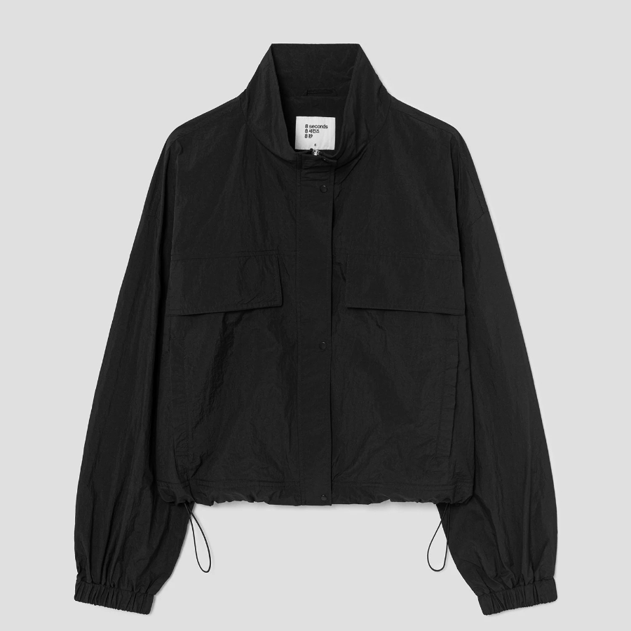 8 seconds Lightweight Zip-Up Jumper — Black