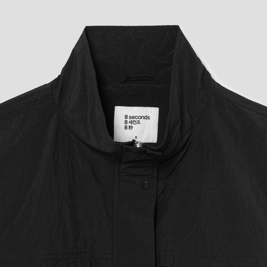 8 seconds Lightweight Zip-Up Jumper — Black
