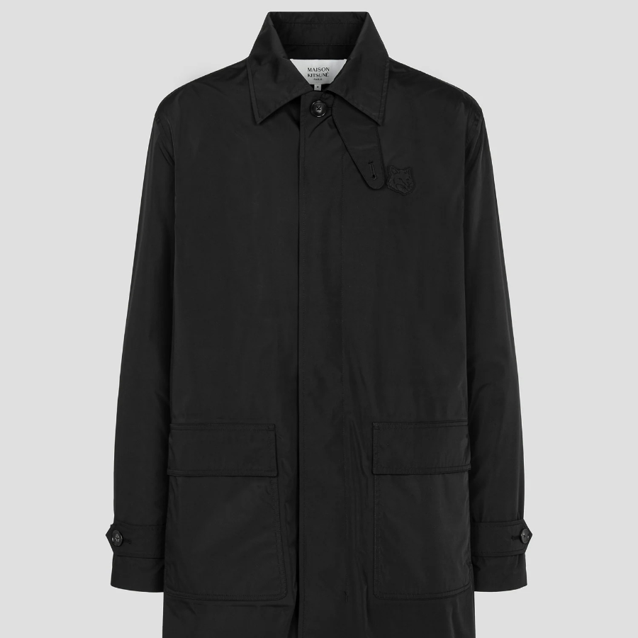 Maison Kitsune Men Light Mac Coat - Black