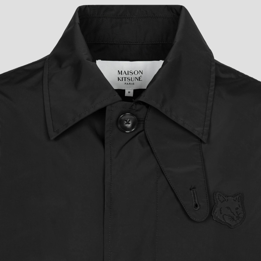 Maison Kitsune Men Light Mac Coat - Black