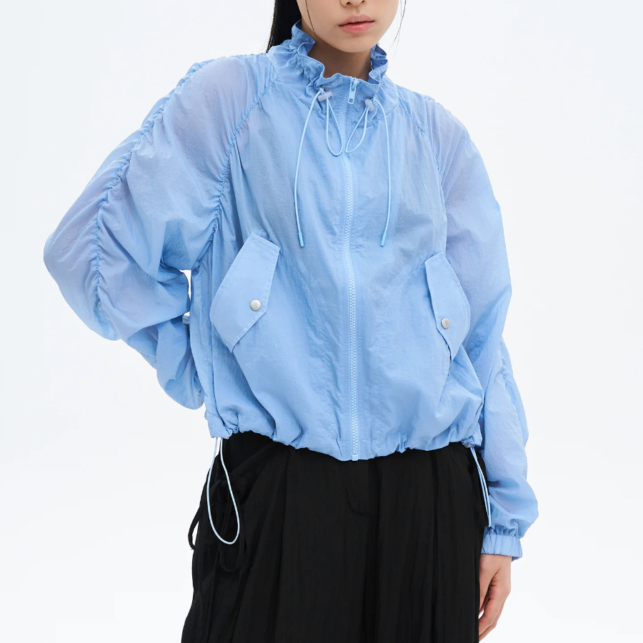 8 seconds Lightweight Shirring Jumper — Sky Blue