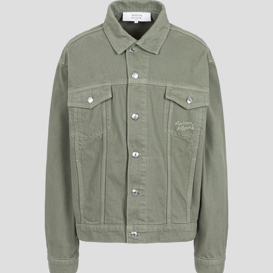 Maison Kitsune Men Trucker Jacket - Turf Green