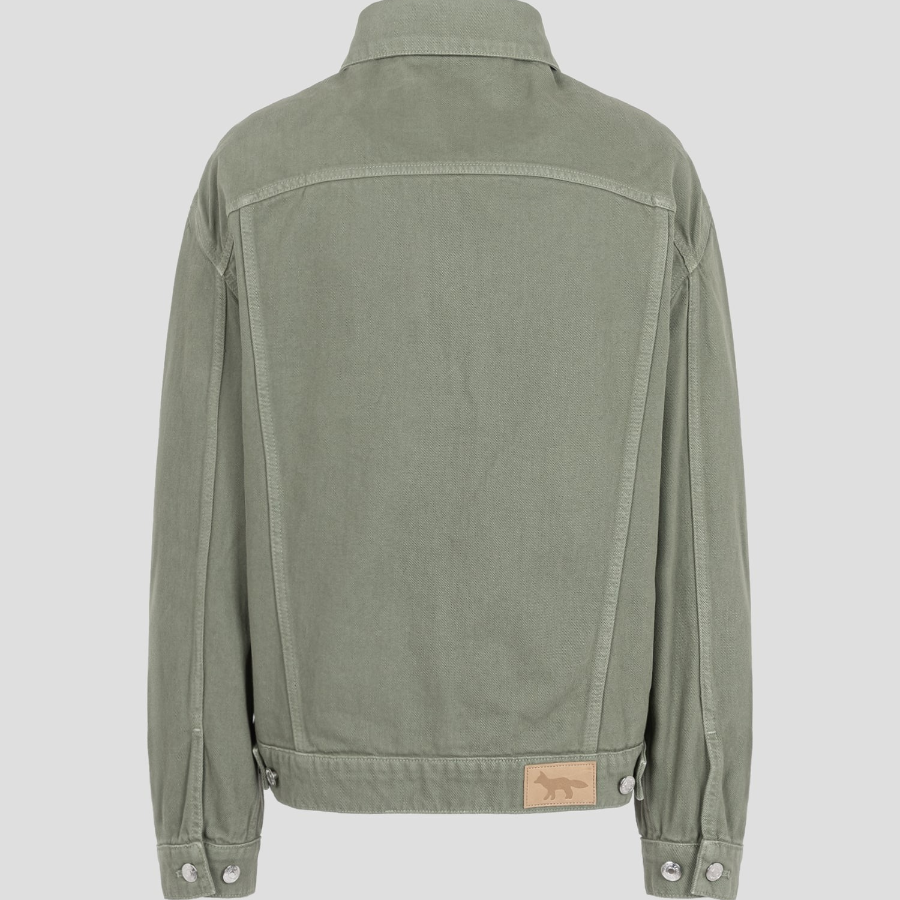 Maison Kitsune Men Trucker Jacket - Turf Green
